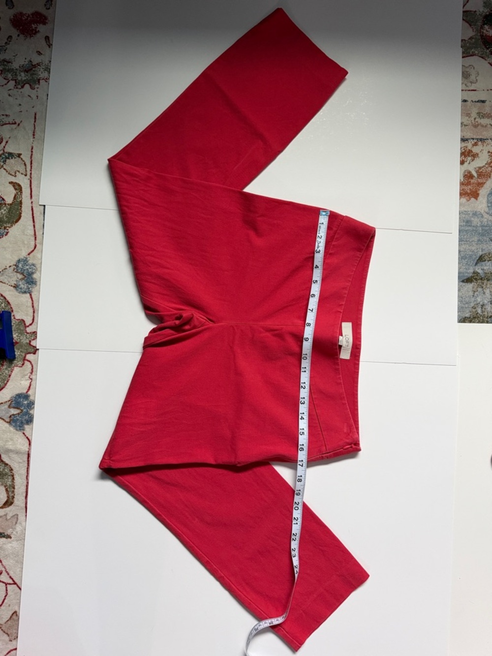 LOFT Red Capri Pants with Straight Leg - Picture 2 of 6
